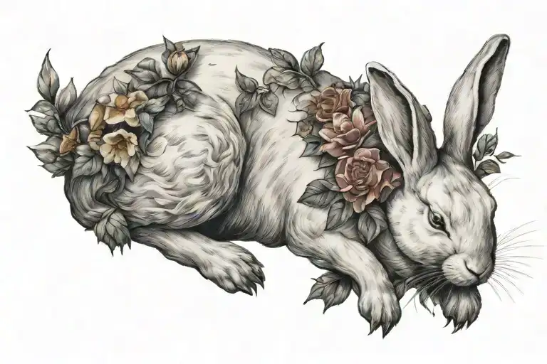 White Rabbit Sleeping