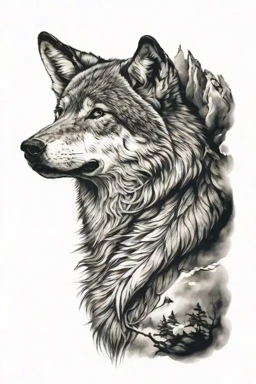 Wolf Sitting On