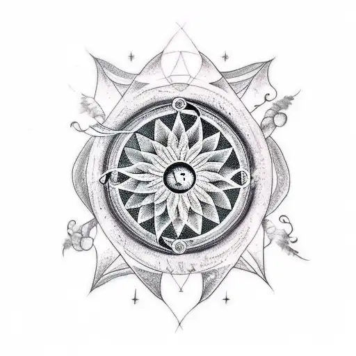 A Mysterious Tattoo With Taurus Stars And A Dreamcatcher Ying Yang