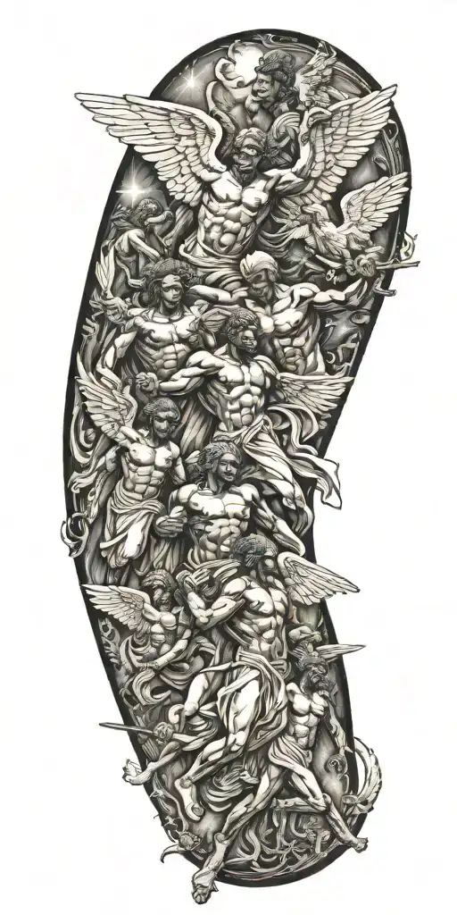 Angels Fighting Demons Of African American