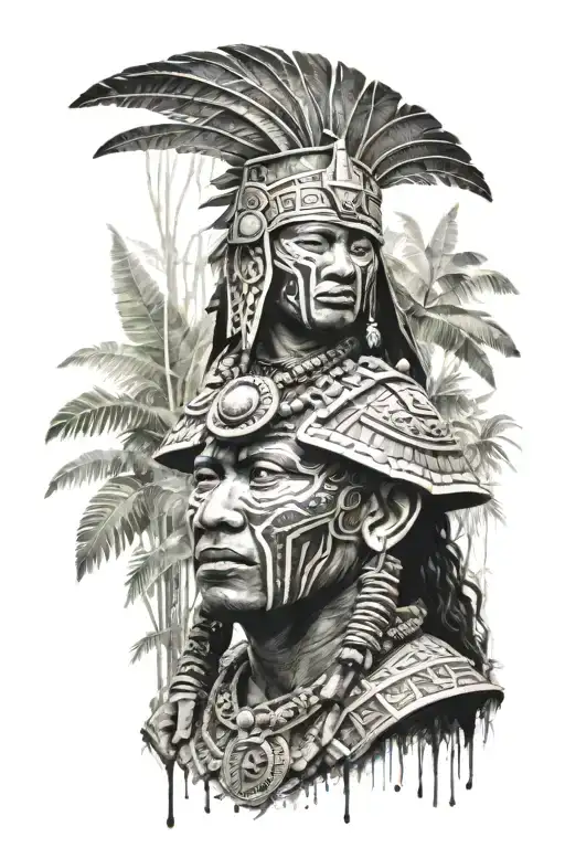 Azteca Warrior In The Rain Forest