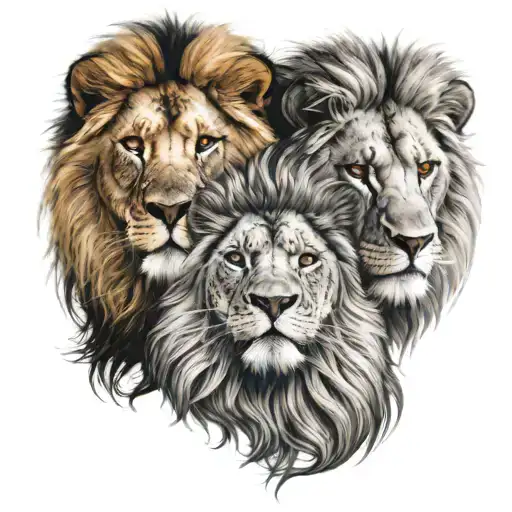 I Want A Lion Whose Face Is Divided Into 2 Lions Who Are Best Friends
