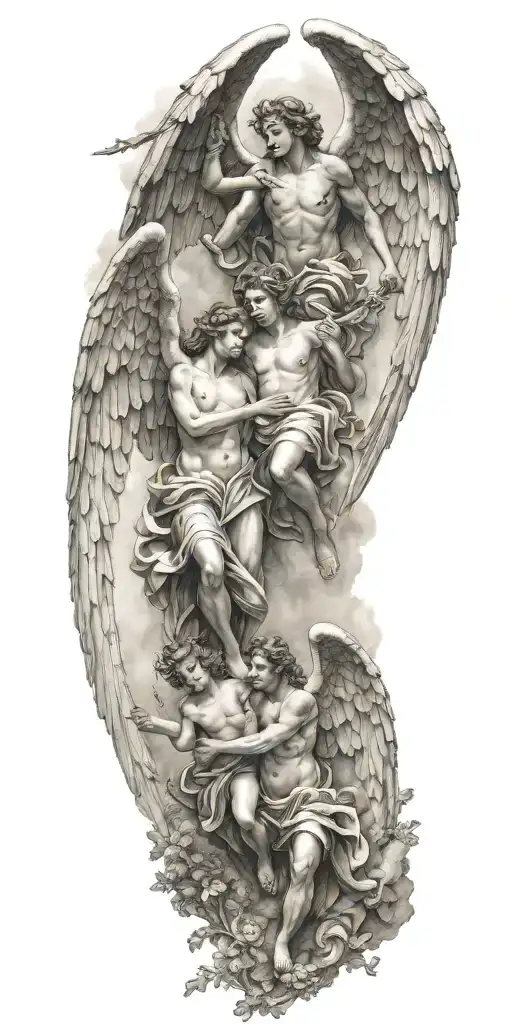 Two Angels Making There Way To Heaven