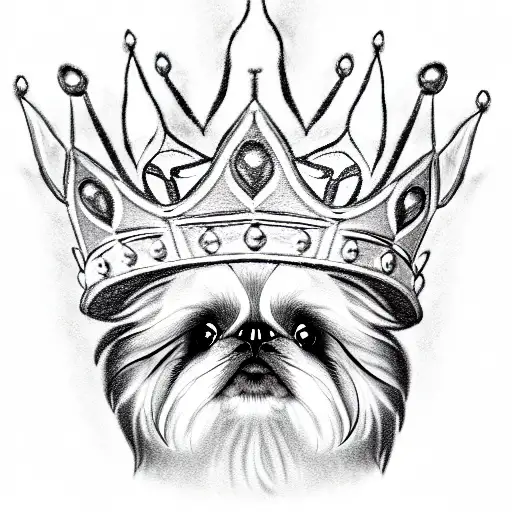 Pekingese Wearing A Crown