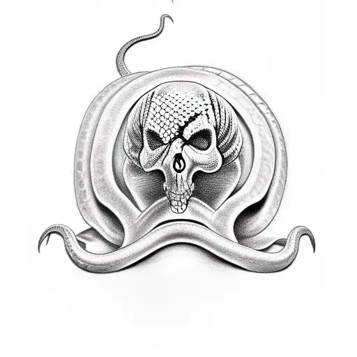 Snake Coming Out Of A Skull