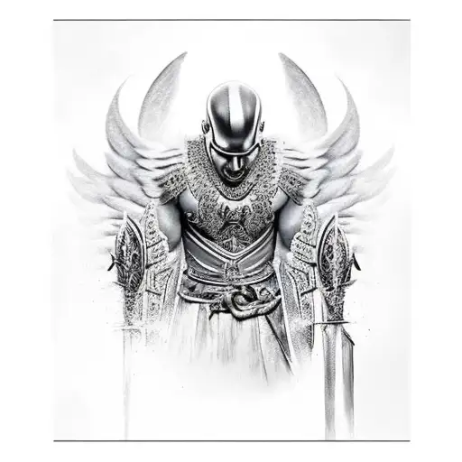 Kneeling Warrior Angel Male