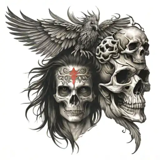 Phoenix With Skull