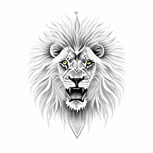 A Lion Protecting A Heart