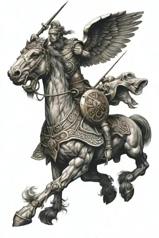 Greek Animals And Warrior