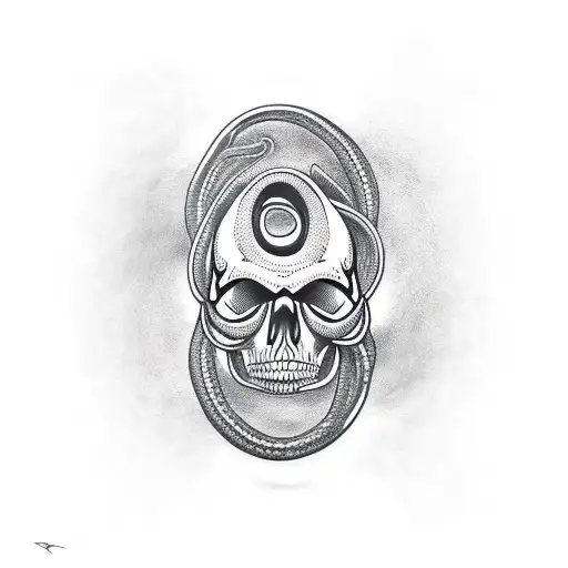 Skull Snake In A Circle