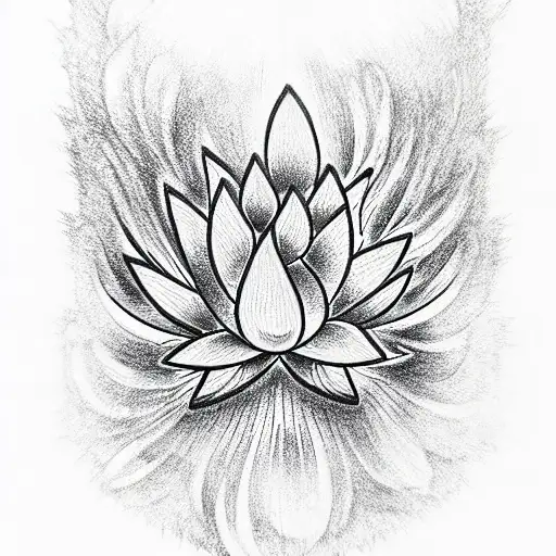 Lotus Flower With A Phoenix