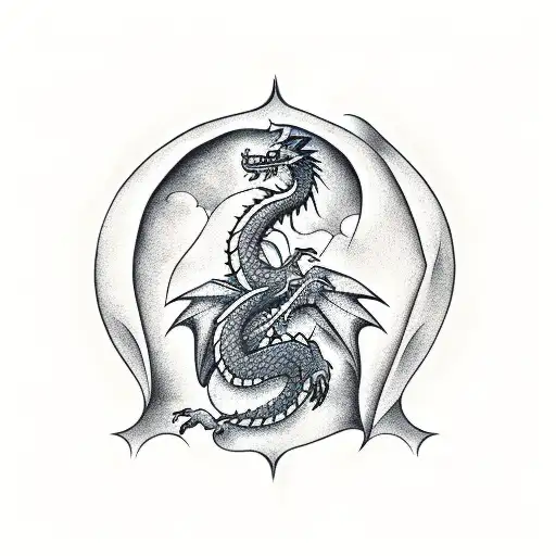 A Minimalist Tattoo Of A Dragon Emerging From An Open Book