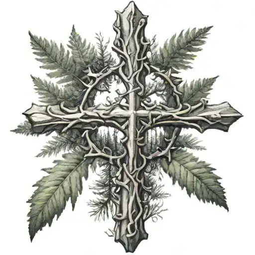 Cross With Forest Around It