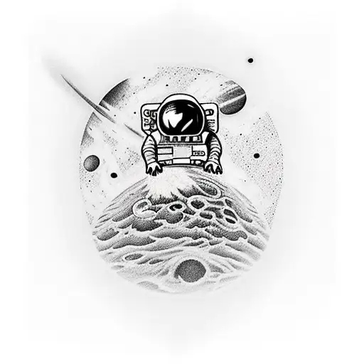 Space Theme Sleeve With Astronaut And Black Hole