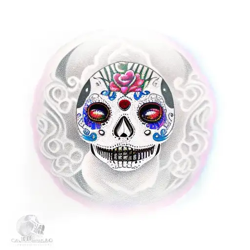 Mexican Catrina With Moonlight