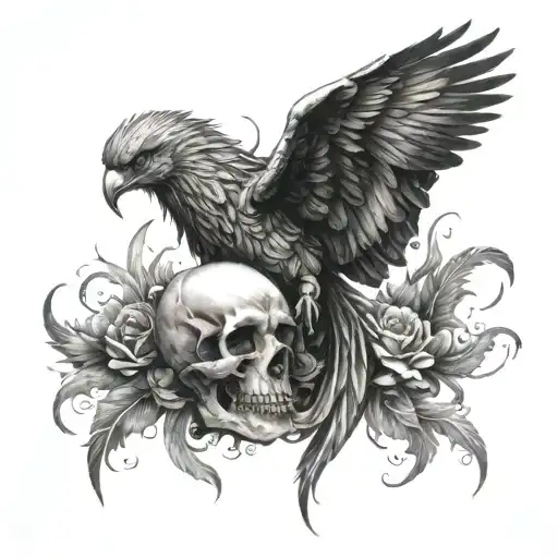 Phoenix With Skull