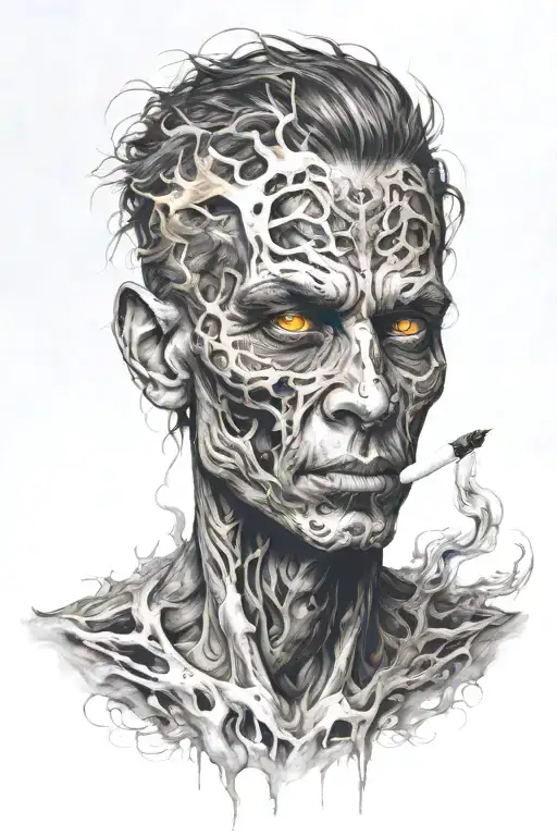 Make The Fire In The Eyes Come Farther Up And Smoking More Make Him 100000 Times More Physcotic