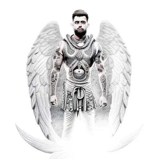 Kneeling Warrior Angel Male