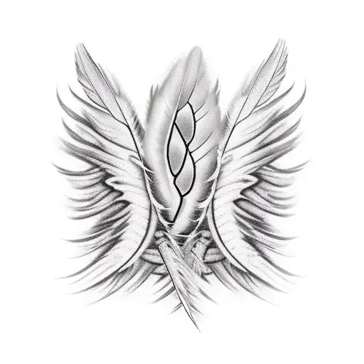 Angel Wings With Feathers Falling Off