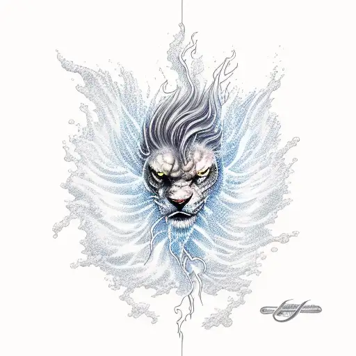 Lightning With Water And Waves