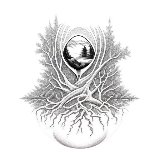 Hourglass Made Of Tree Roots