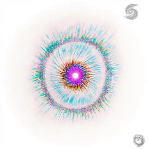 Hurricane Fading With A Rainbow And Fireworks