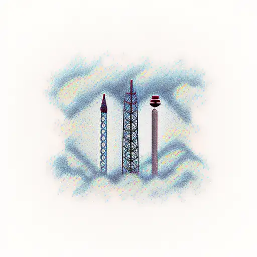 Telecomunication Mast On Mountain Tatoo