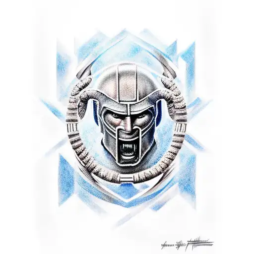 Spartan He Melt With Blue Line Through It