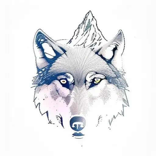 Wolf With The Teide And Forest In The Background And A Working Bee