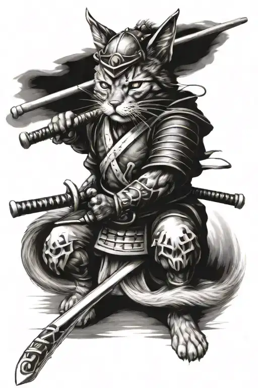 Cat Samurai Warrior