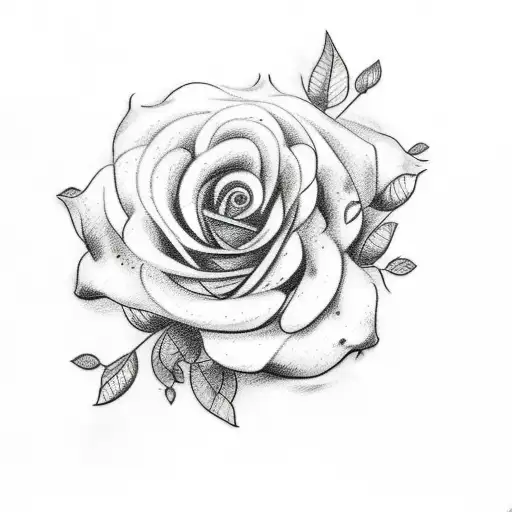 A Sketch-style Tattoo Of A Beautiful Garden With Rosa De Saron Flowers Scattered Throughout