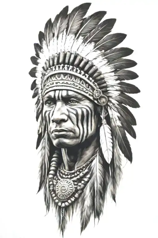 Crow Indian Warrior Face Stripes No Feathers