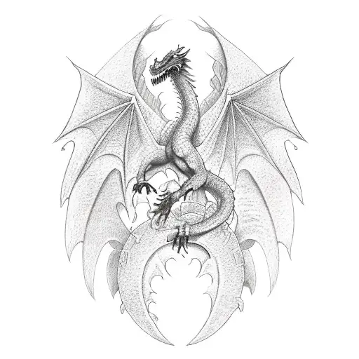 A Dragon Intertwined With A Phoenix In A Battle To The Death