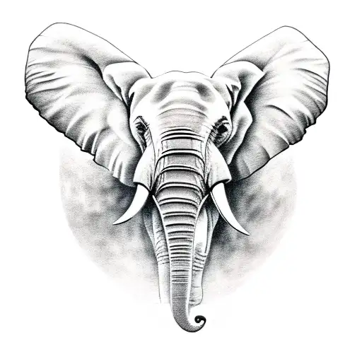 Elephant In Africa Outline
