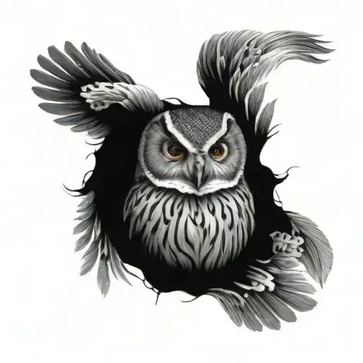 Owl With A Turned Head