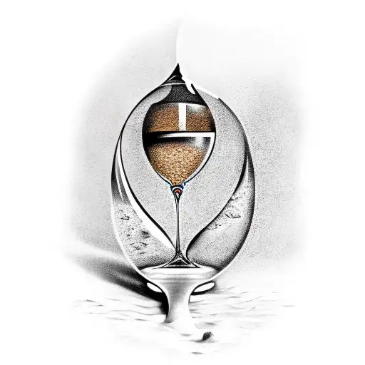 Cracked Hourglass With Sand Flowing Out