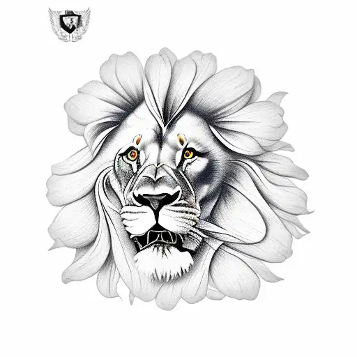 Lion With Roses