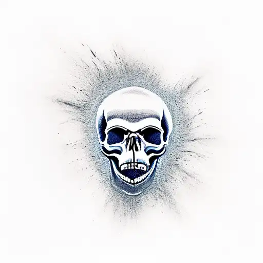 Skull Exploding With Music And Waves Coming Out Of Head