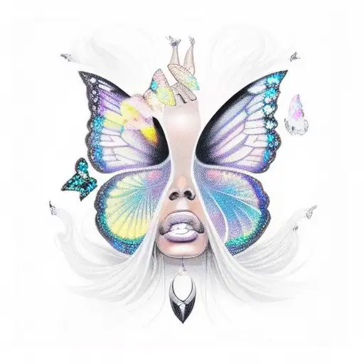 A Black Girl With A Magical Aura Surrounded By Butterflies