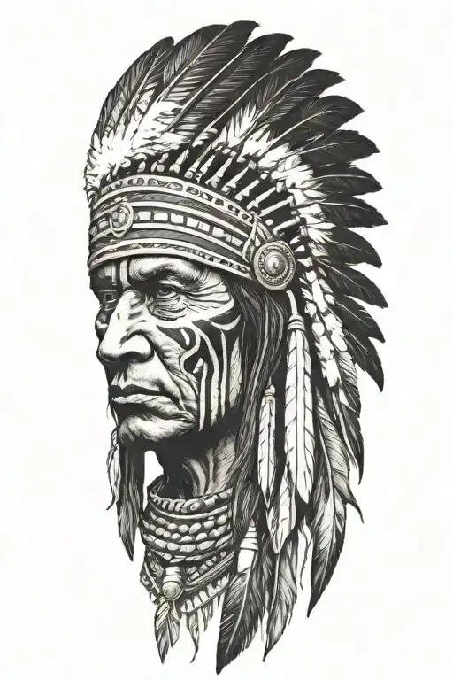 Crow Indian Warrior Face Stripes No Feathers