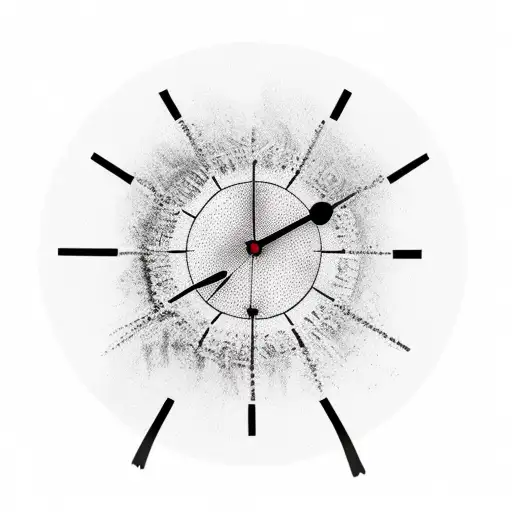 Footprints With Oldschool Clock