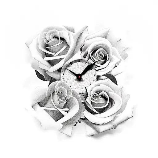 Roses Woman Sexy Fire Smoke Clock Watch