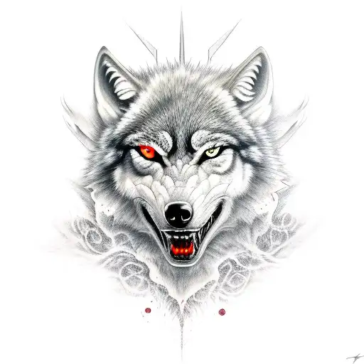Demon Wolf Red Eyes Blood