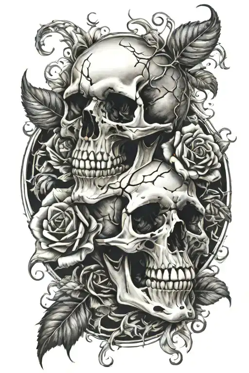 Skull Roses And Hell Fire