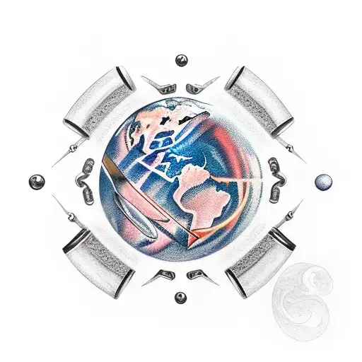 Sword Piercing A Planet With Rings