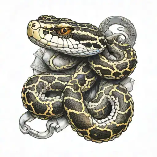 A Red Tail Boa Snake Wrapped Around An Air Force Staff Sargent's Badge