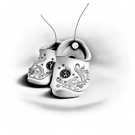 Childrens Feet With Clock