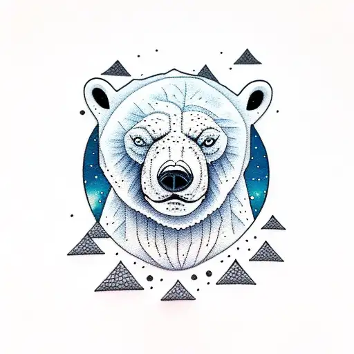 Polar Bear With Mountains