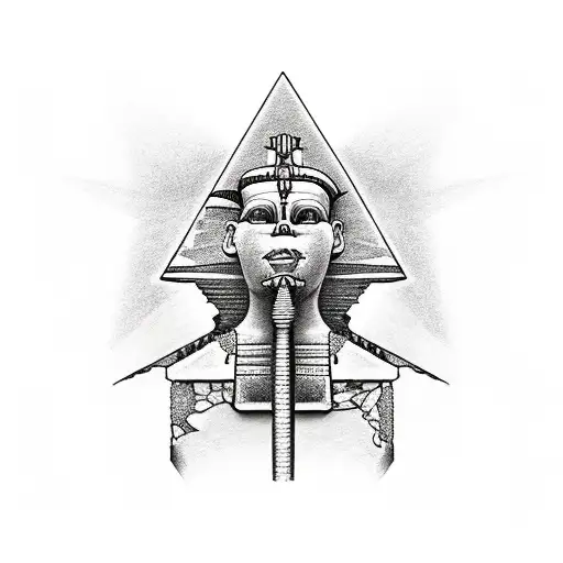 A Realistic Depiction Of The Sphinx With Pyramids In The Background