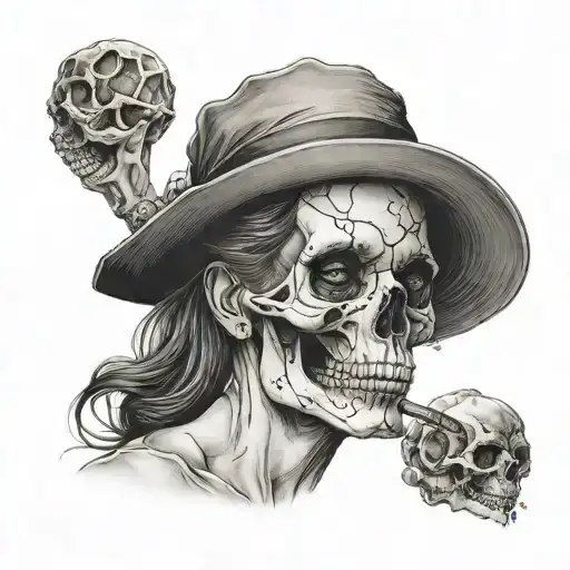 Woman With Skull In Hand